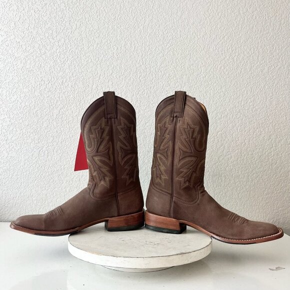 Rod Patrick Mens Cowboy Boots 12.5AAAA Brown Genuine Leather Western Square Toe - Picture 7 of 12